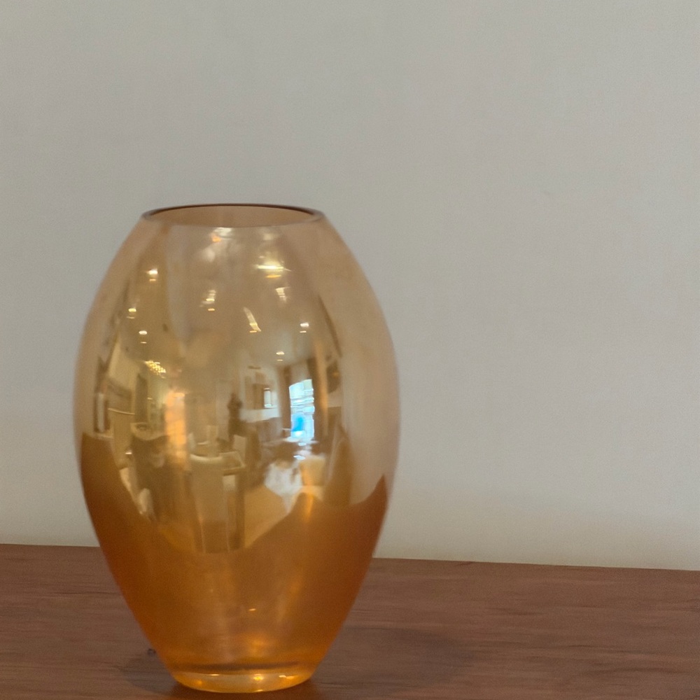 Amber glass vase